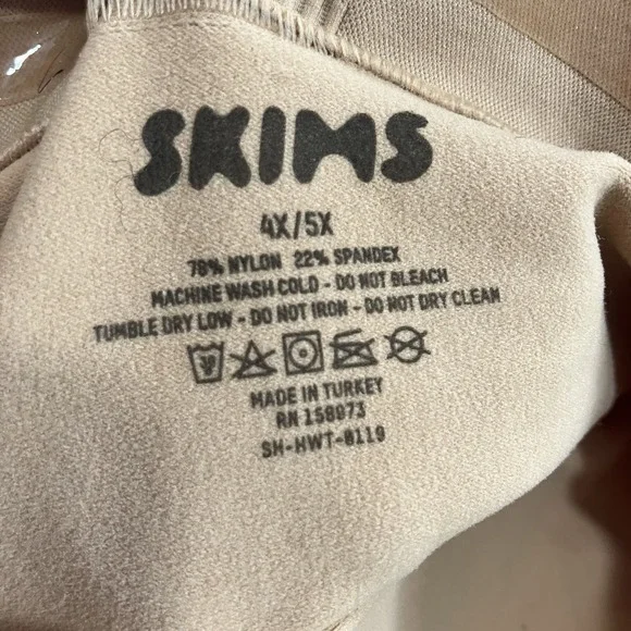 Skims Sculpting High Waist Thong Shapewear Womens Size 4X 5X Beige Seamless - Picture 4 of 7